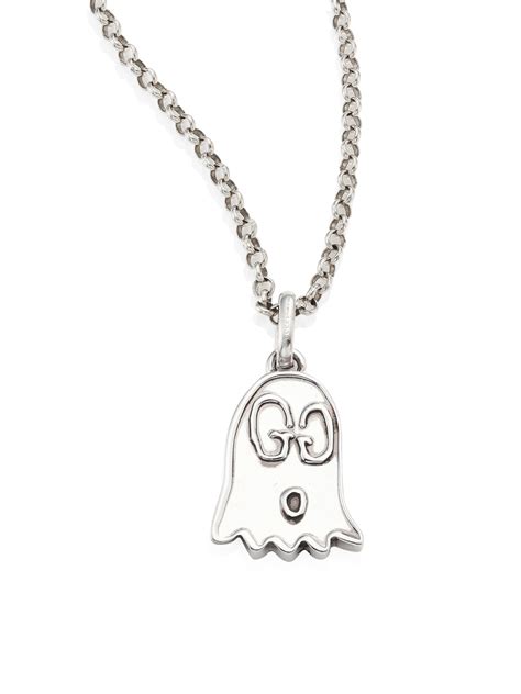 sterling silver gucci pendant|gucci ghost pendant necklace.